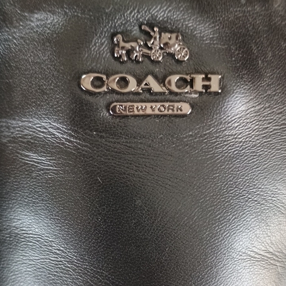Coach Black Leather Slip On Shoes - Picture 2 of 12